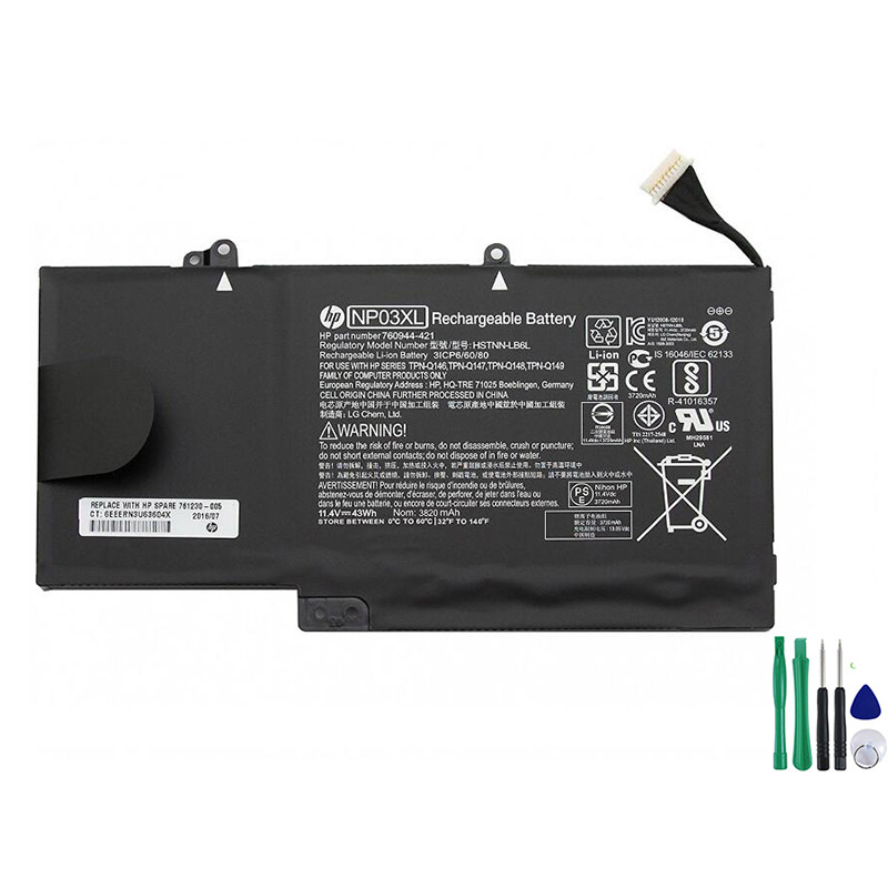 43Wh NP03XL Akku Passt HP